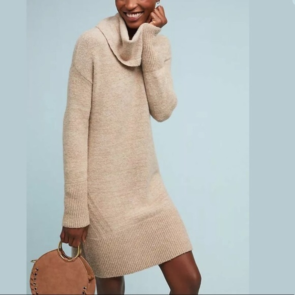 Anthropologie cowl neck sweater dress